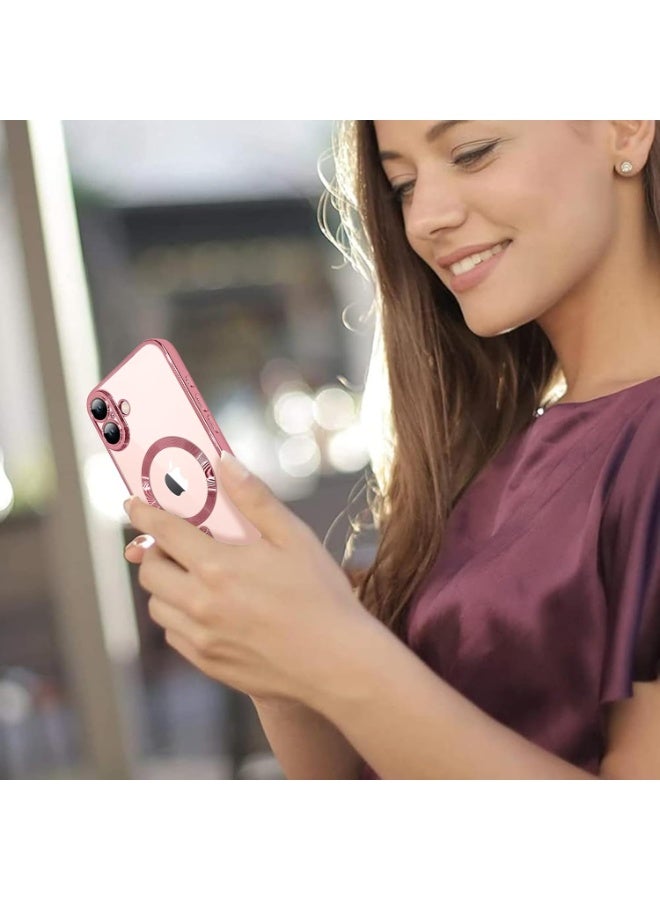 Magnetic Case Made for iPhone 16 Plus (6.7 Inch) [Built-in Camera Lens Protector] [Compatible with MagSafe] Soft TPU Anti-Scratch Shockproof Protective Slim Clear Case for Women Men - Image 2